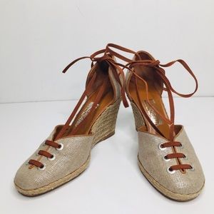Salvatore Ferragamo espadrille Wedges sz 8